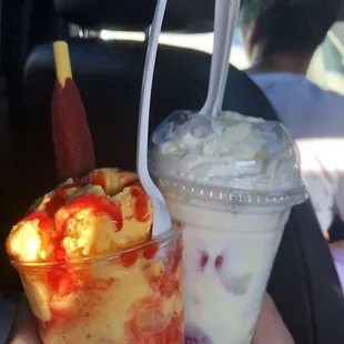Mangonada y Fresas con Crema