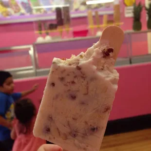 The fruit bar is A'mazing. Creamy, crunchy sweetness. With this bar, and a two   scoop ice cone, we paid $5.30.