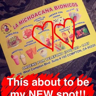 a yellow business card with a red heart
