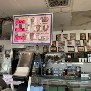 a menu for the restaurant