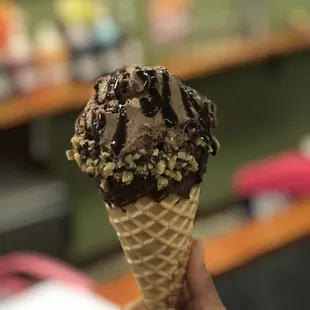 Delicious Nutella filled ice cream cones