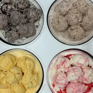 a variety of ice creams