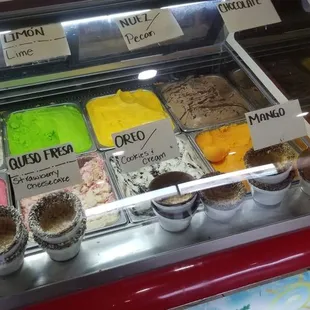 a variety of ice creams