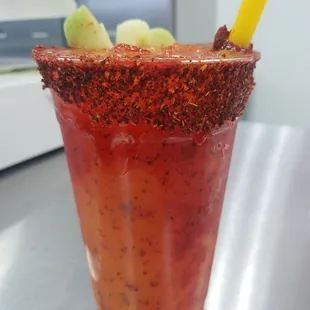 Passion Fruit &amp; Mango agua plus all the yumminess of chamoy &amp; chile