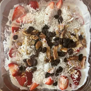 a dessert in a plastic container