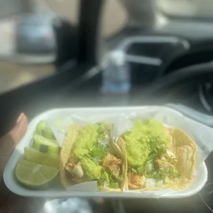 Chicken tacos with guacamole