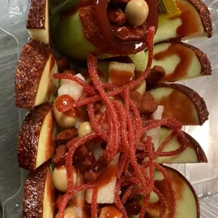 apple slices with caramel