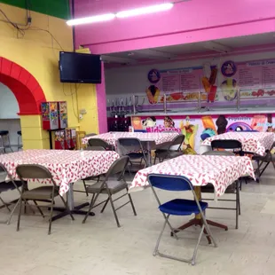 Seating inside