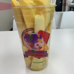 Mango and pineapple fruit cup