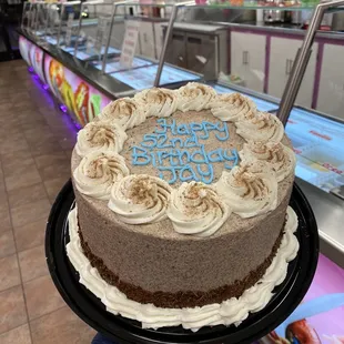 Custom Birthday Cake!!!! Requested it to be made with Abuelita Hot Chocolate Ice Cream.
