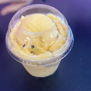 Passion fruit and pineapple gelato  Small cup $3.99