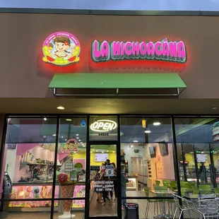 the front of the restaurant