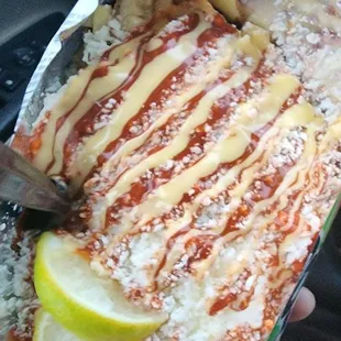 Tosti-Elote with Tostito chips - right in the bag