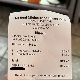 La Michoacana Ice Cream