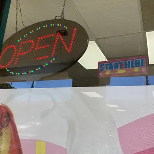 a neon sign