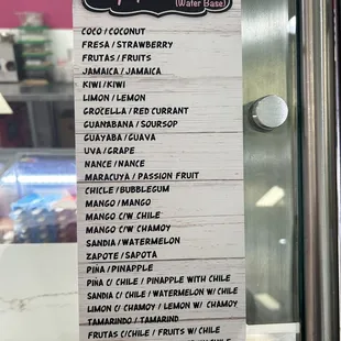a menu
