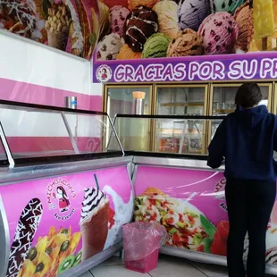 All flavors of ice cream bars and ice cream.
