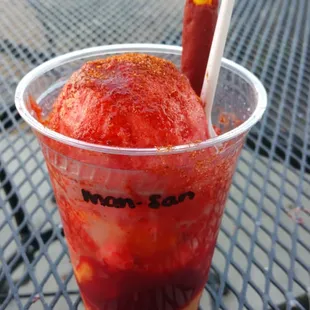 Watermelon and mango Mangoneada.