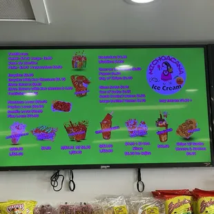 3/12/22 (sat): Menu board 1 of 2