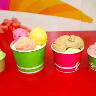 Scoops of Ice Cream, all ice cream is made in-house.