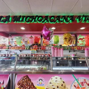 Overview of the ice-cream options