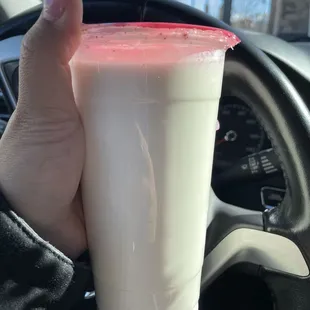 Horchata, VERY sweet and creamy. It lacks cinnamon flavor horchata usually is loaded with too