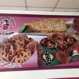 a variety of food items
