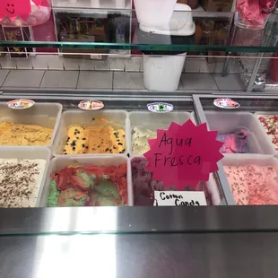 Ice cream selections