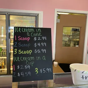 the price of ice cream