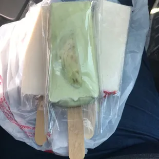 Avocado  , coconut , strawberry  cheesecake ice cream bars