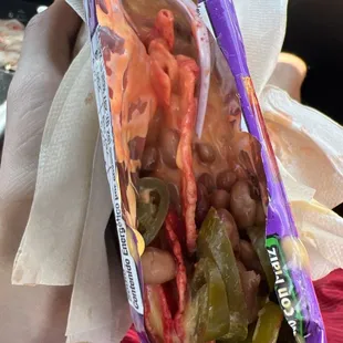 ordered tosti-nachos. the cheese was cold and so were the beans, the beans also STANK idk if they were bad or something