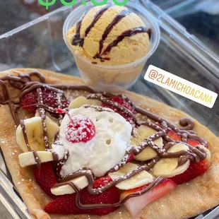 Crepe with ice cream