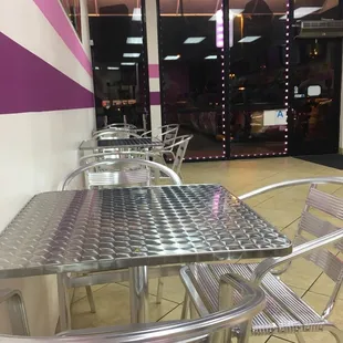 Tables to sit down and enjoy your stuff.