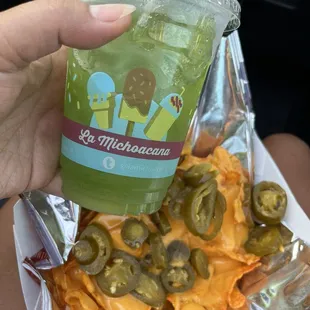 Hot Doritos and cucumber juice