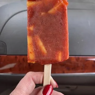 Mango con Chile pop!  Yummy!!!