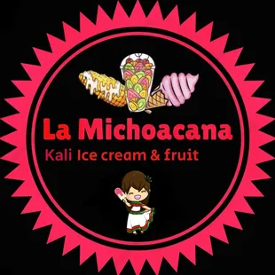 a girl holding an ice cream and fruit