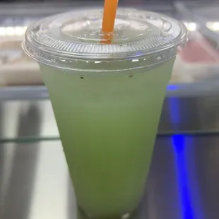 a drink in a plastic cup