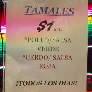 They had Tamales at the checkout counter for only a buck a piece !  They were great !!!