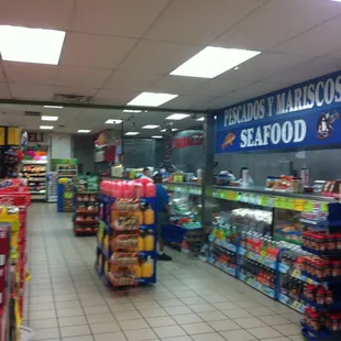 Butcher and seafood shop.