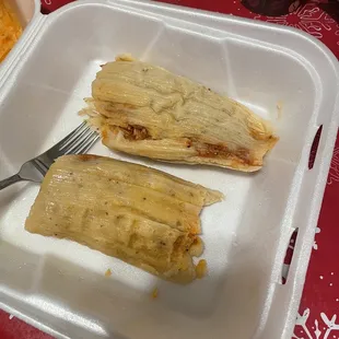 Red chili pork tamales