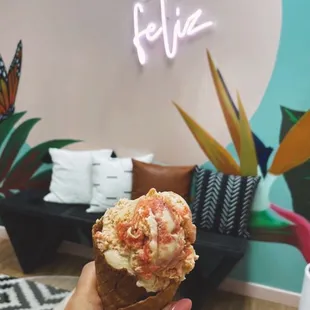 Look at this cute photo opportunity! This place is such a vibe.