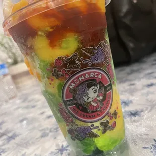 No tajin and no Chamoy on the cup barley any