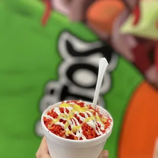 Esquite con Hot Cheetos