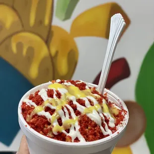 Esquite con Hot Cheetos