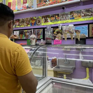 I've cream cones and different aguas frescas