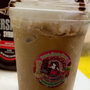 a cup of coffee with ice cream