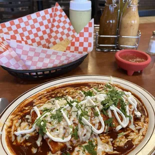 Burrito Mojado Asada. Magnificent. Salsa is unique and quite pleasing.