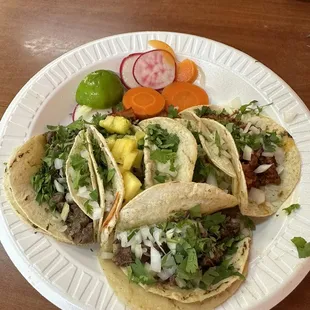 Various tacos