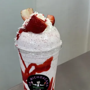 Strawberry ice cream shake