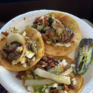 Al pastor, chorizo and asada